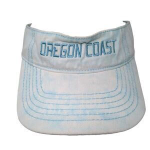 Oregon Coast Sun Visor Hat Blue OS Adjustable Washed Denim Royal Resortswear